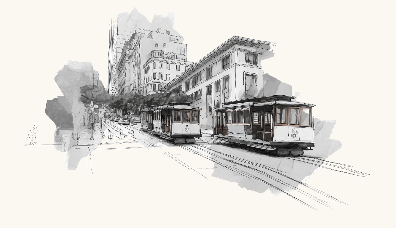 San Francisco cable car illustration