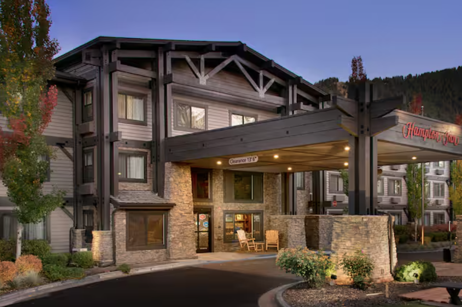 Suggested venue hotel entrance with timber portico